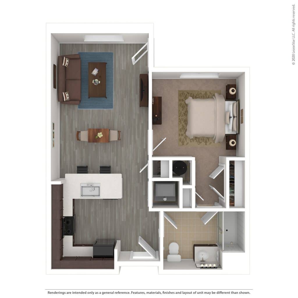 1 Bedroom | 1 Bath | 646 sq. ft. | $ Call For Pricing